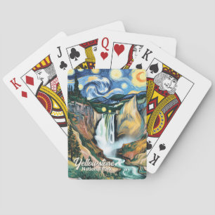 Custom Yellowstone Lower Falls Van Gogh Colourful Playing Cards