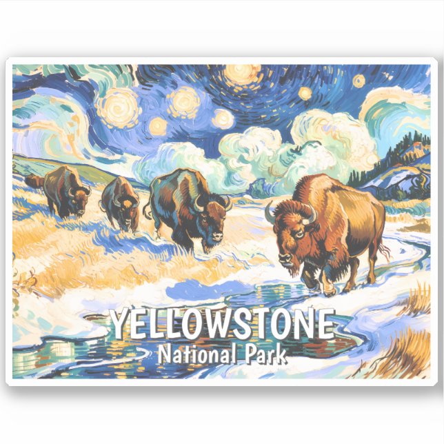 Custom Yellowstone Wildlife Buffalo Vibrant Nature (Front)