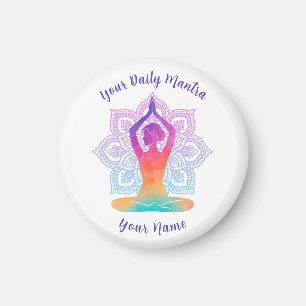 Custom Yoga Magnet with Name & Mantra