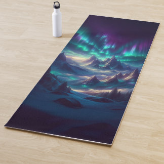 Custom Yoga Mat – Fantasy Aurora Mountain Landscap