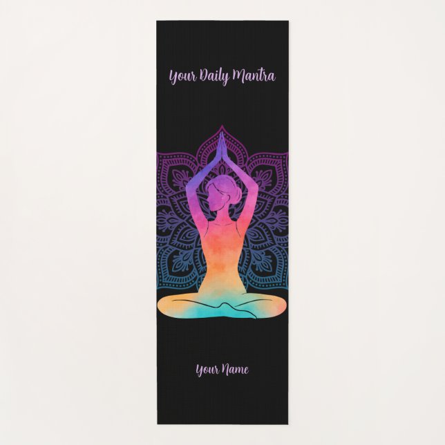 Custom Yoga Mat with Name & Mantra (Front)