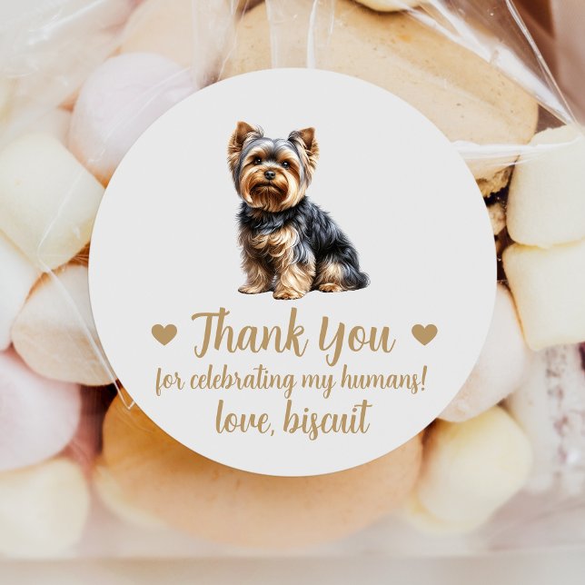 Custom Yorkie Dog Wedding Favour Stickers (Creator Uploaded)