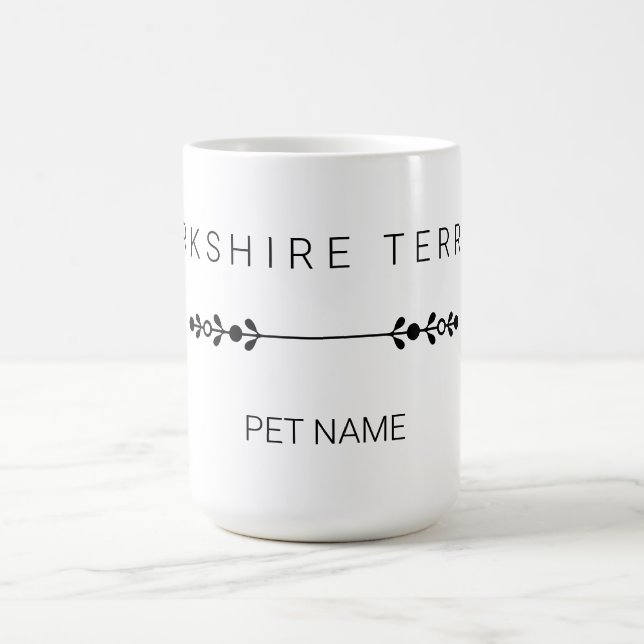 Custom Yorkie Name Mug - Minimalist Yorkshire Terr (Center)