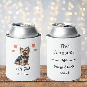 Custom Yorkie Pet Wedding Can Cooler