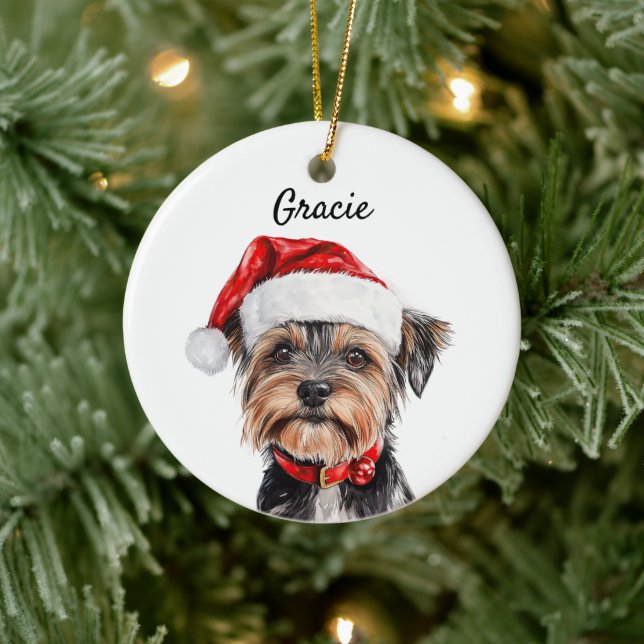 Custom Yorkshire Terrier Dog Ceramic Tree Decoration (Tree)