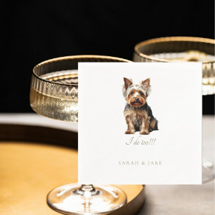 Custom Yorkshire Terrier Pet Wedding Napkin