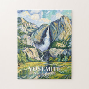 Custom Yosemite Vintage Bridalveil Fall Colorful Jigsaw Puzzle