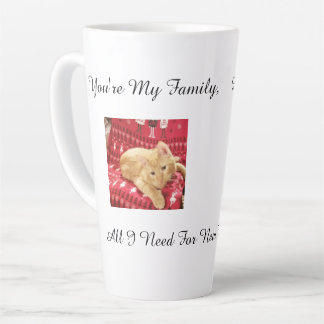 Custom You Are Family, All I Need , Cat Photo , Latte Mug
