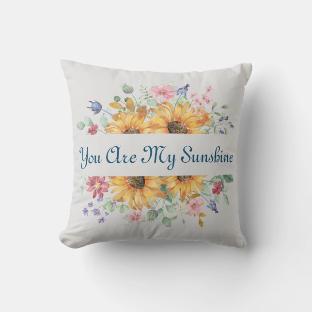 Custom You Are My Sunshine and Sunflower Coffee Mu Cushion (Front)
