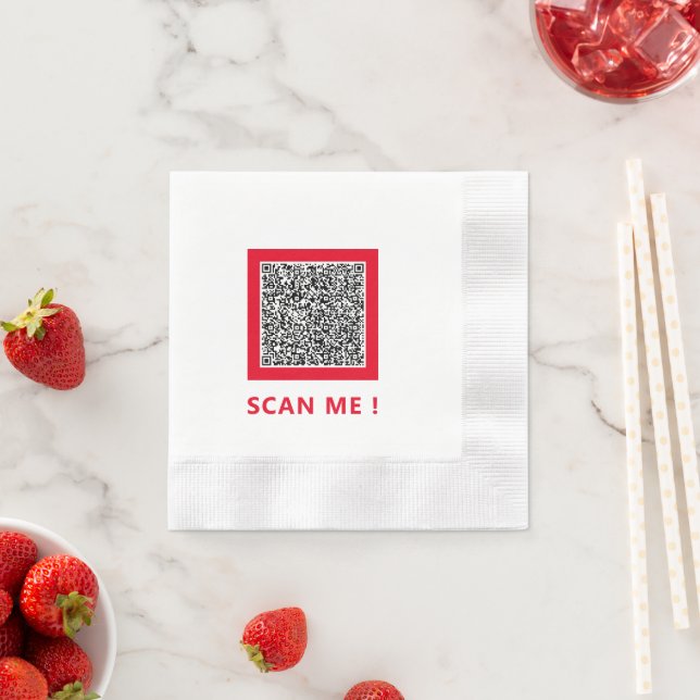 Custom You QR Code Scan Info Personalised Napkins (Insitu)