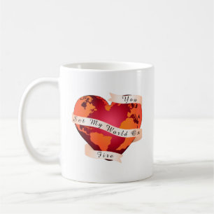 Custom YOU SET MY WORLD ON FIRE Red Earth Ribbon Coffee Mug