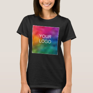 Custom Your Business Logo Black Elegant Modern T-Shirt