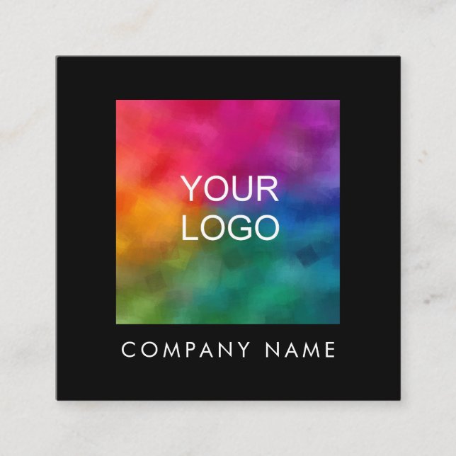 Custom Your Business Logo Elegant Modern Template Square Business Card (Front)