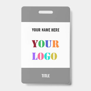Custom Your Business Logo Name Badge Template ID Badge