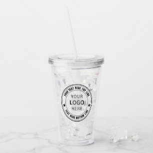 Custom Your Business Logo Name Template Acrylic Tumbler