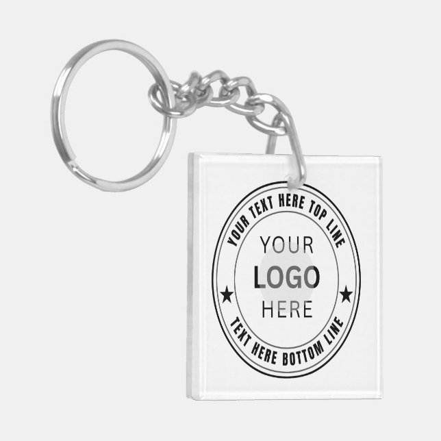 Custom Your Business Logo Name Template Key Ring (Front Left)