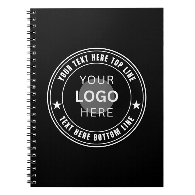 Custom Your Business Logo Name Template Notebook (Front)