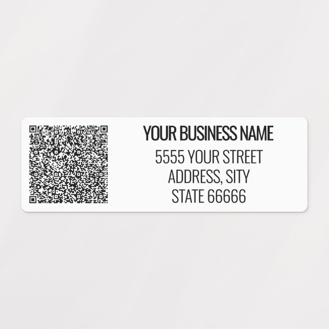 Custom Your Business Name Address QR Code Labels (Design 1)