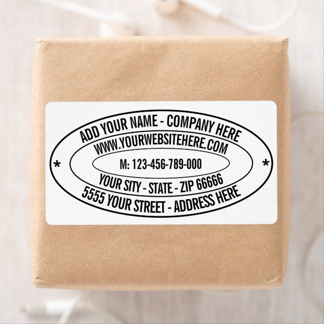Custom Your Business Name Info Address Label (Insitu)
