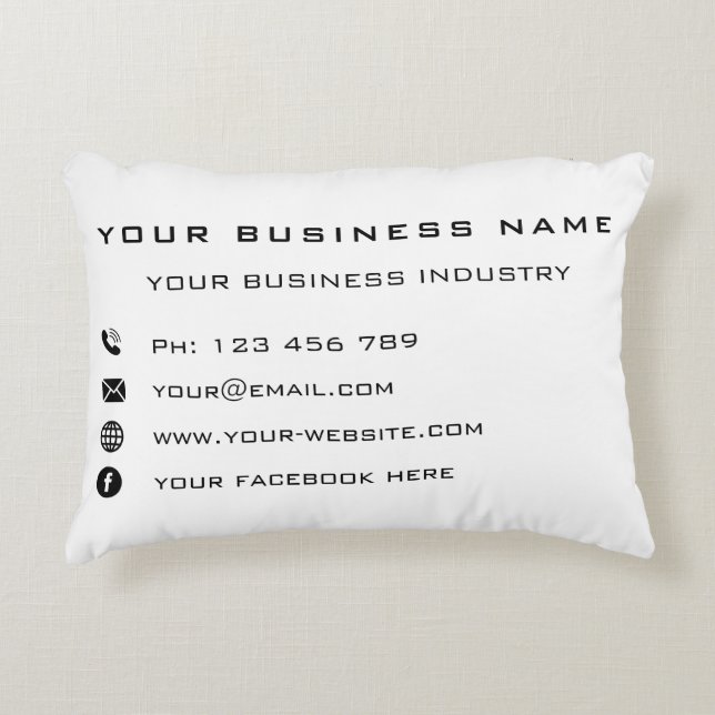 Custom Your Business Name Text Pillow Template (Front)