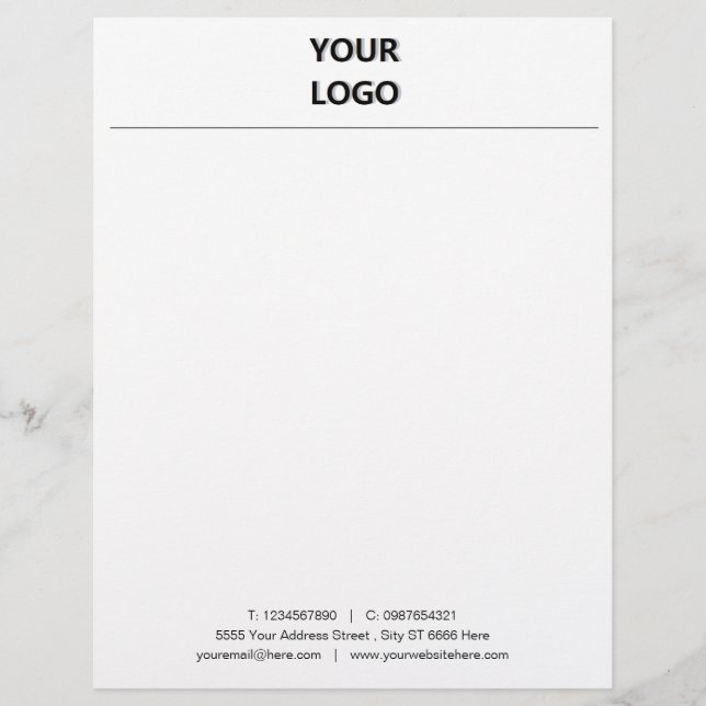 Custom Your Business Office Letterhead with Logo (Front)