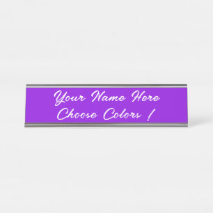 Custom Your Colours , Text and Font Personalised Desk Name Plate