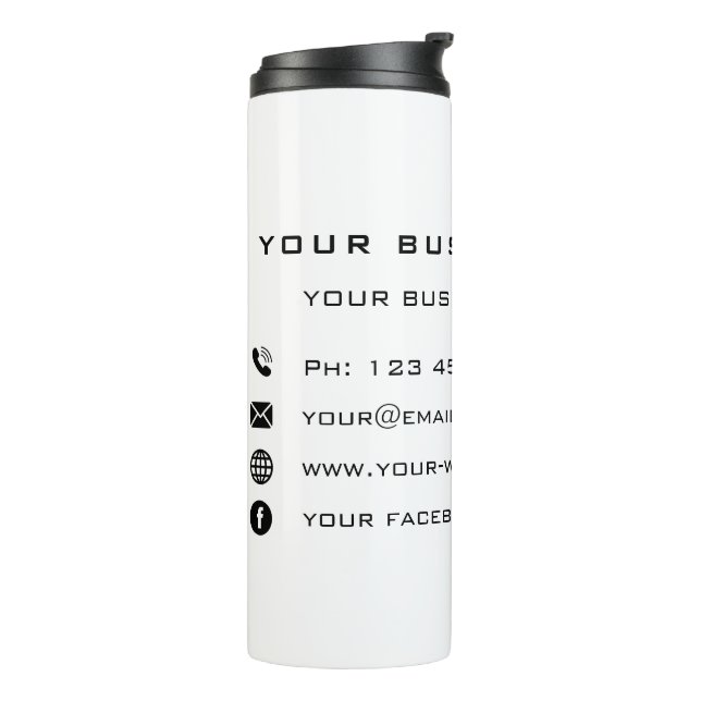 Custom Your Company Info Business Thermal Tumbler (Rotated Left)