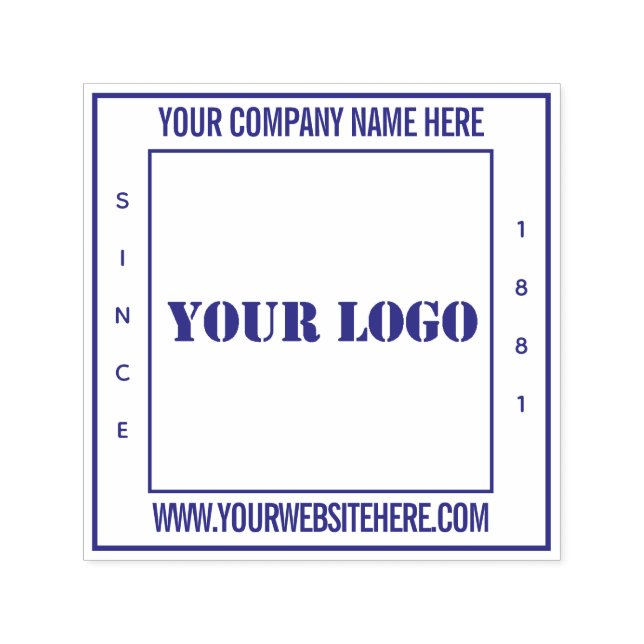 Custom Your Company Info Scuare Self-inking Stamp (Design)