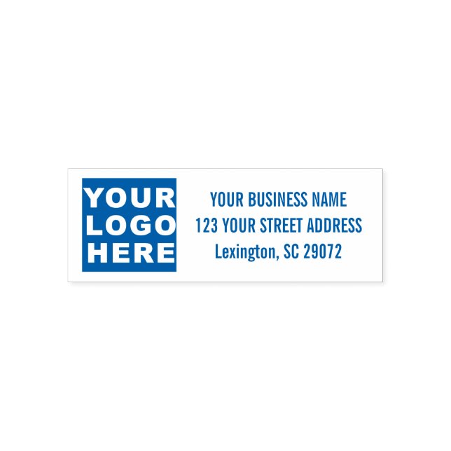 Custom Your Company Logo Address Self-inking Stamp (Design)