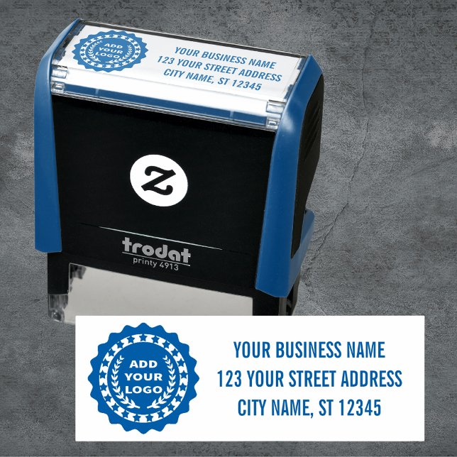Custom Your Company Logo Address Self-inking Stamp (Creator Uploaded)