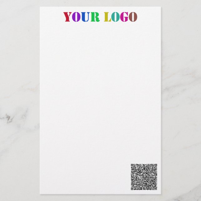 Custom Your Company Logo and QR Code Stationery (Front)