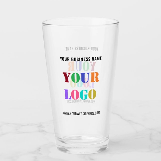 Custom Your Company Logo and Text Business Glass (Front)