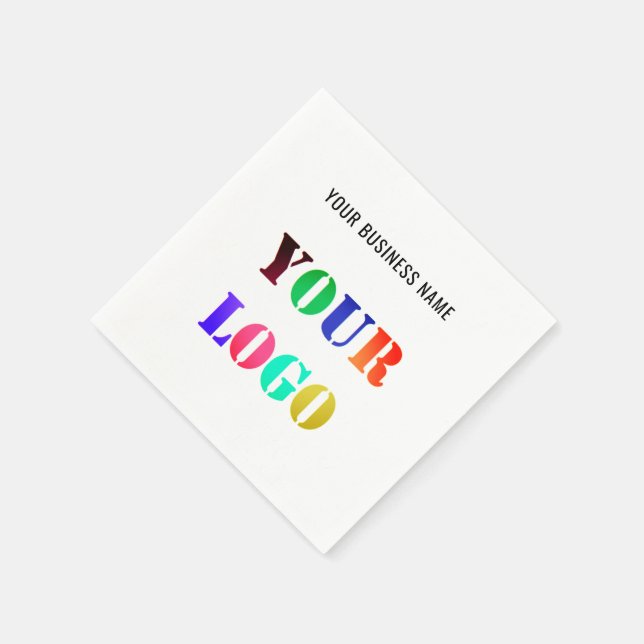 Custom Your Company Logo and Text Business Napkins (Corner)