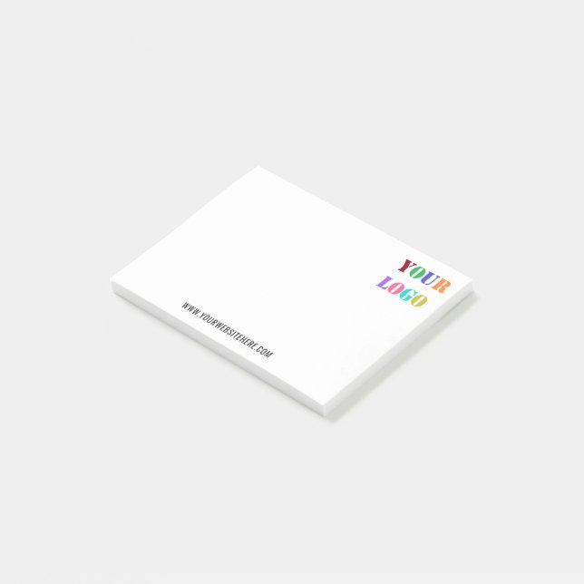 Custom Your Company Logo and Text Business Post-it Notes (Angled)