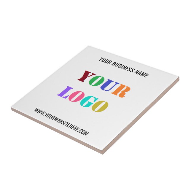 Custom Your Company Logo and Text Ceramic Tile (Side)