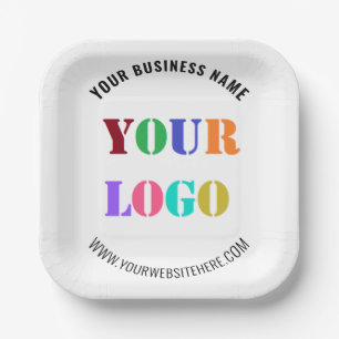 Custom Your Company Logo and Text Paper Plates