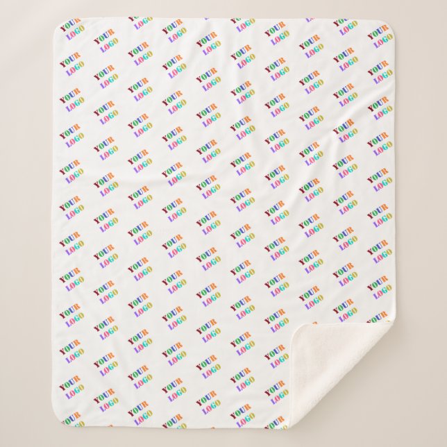 Custom Your Company Logo Sherpa Blanket Template (Front)