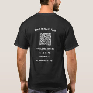 Custom Your Company Logo Text and QR Code T-Shirt
