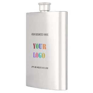 Custom Your Company Logo Text Business Gift Flask