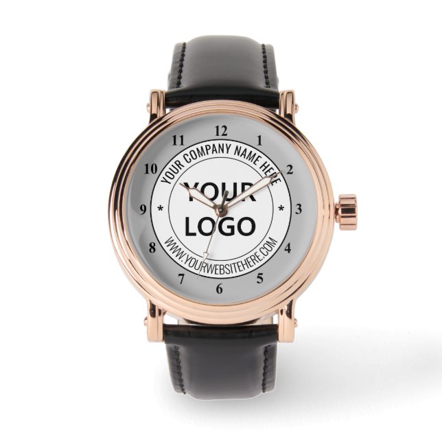 Custom Your Company Logo Text Business Gift Watch (Front)