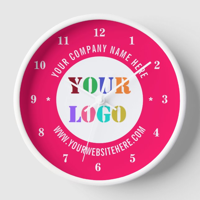 Custom Your Company Logo Text Clock - Choose Colou (Front)