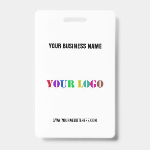 Custom Your Company Logo Text Name Business Badge ID Badge