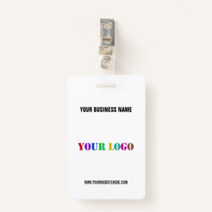 Custom Your Company Logo Text Name Business Badge ID Badge