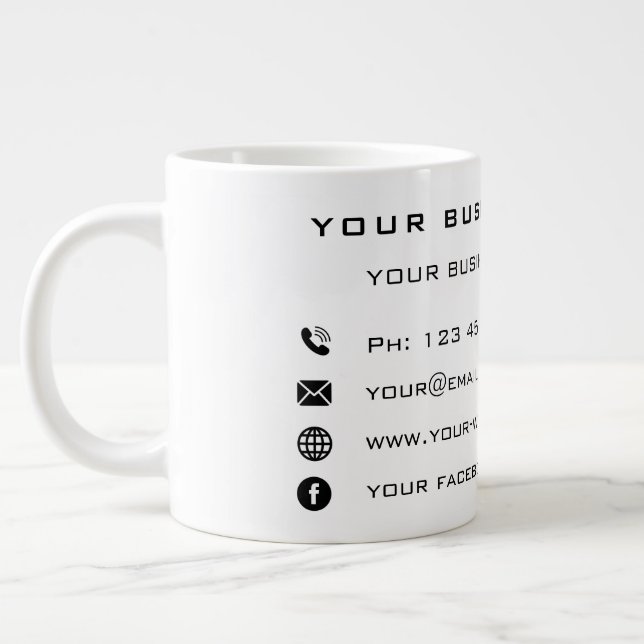 Custom Your Company Name Info Business Coffee Mug (Left)
