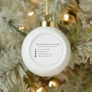 Custom Your Company Name Info Christmas Ornament