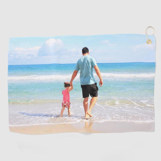 Custom Your Dad Photo Golf Towel Gift Personalised (Horizontal)