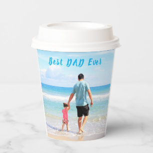 Custom Your Dad Photo Paper Cups with Text