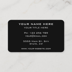 Custom Your Design Black Business Card with Logo