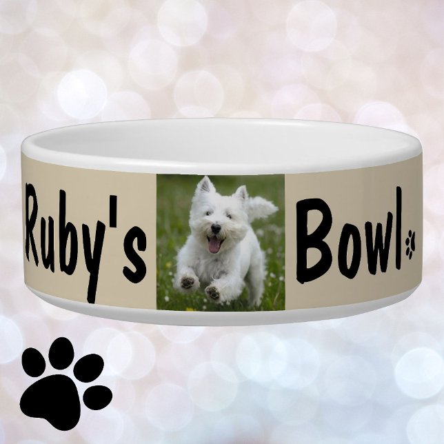 Custom Your Dog's Photo & Name Personalise Bowl (Creator Uploaded)