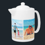 Custom Your Family Photo Collage Teapot with Text<br><div class="desc">Teapots with Custom Photo Collage Family Love Personalised Text - Mother / Father / Kids / Parents / Couple - Modern Custom Photos Unique Your Own Design - Special Family / Friends or Personal Teapot Gift - Add Your Photos and Text - Name / Favourite Background - Elements and Text...</div>